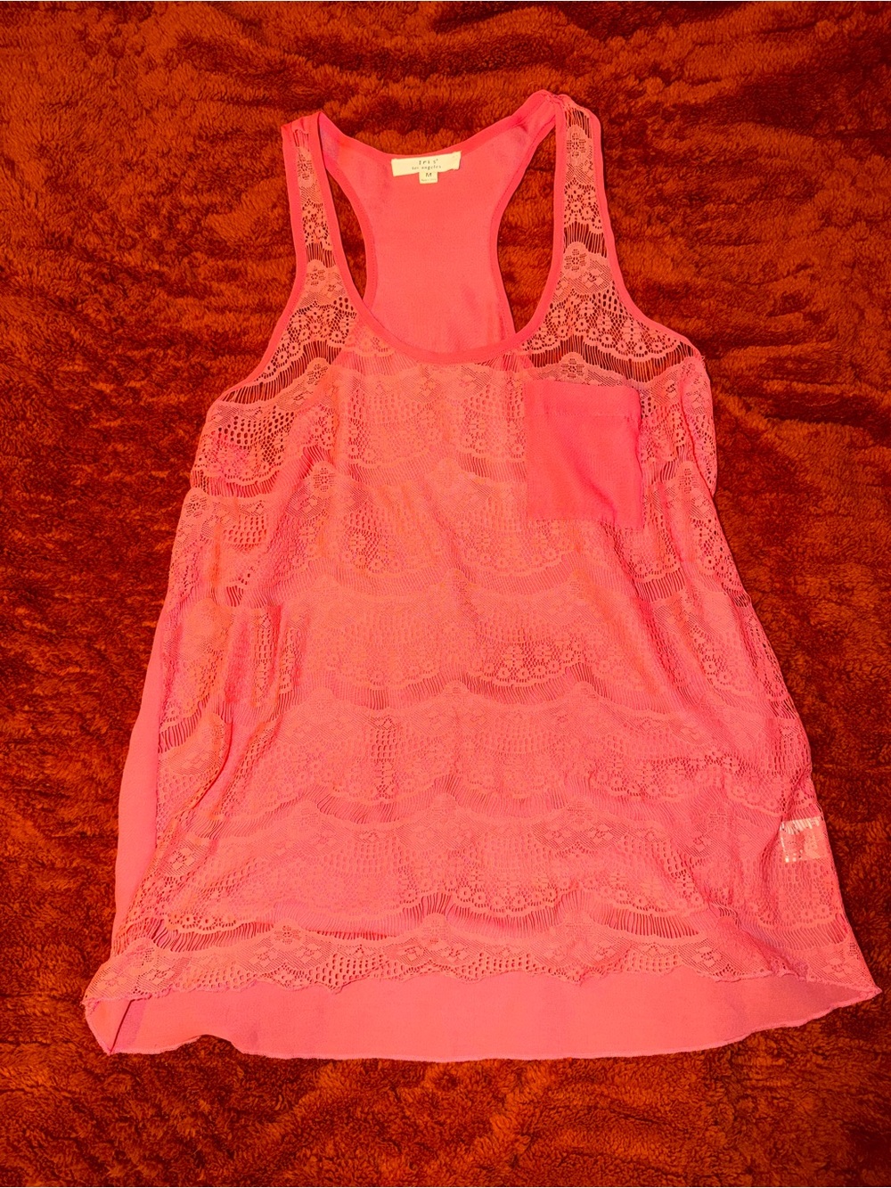 iris Coral Lace Racerback Tank